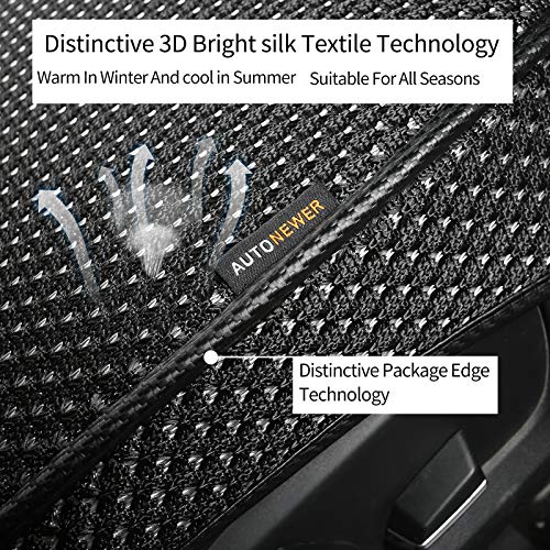 Auto Newer 2 PCS Breathable Universal Four Seasons Car Seat Covers，Luxury Car Seat Cushion，Protectors for Front Seat Bottoms,Compatible with 95% Vehicles， Fit for Cars Truck SUV or Vans(Black+Grey) - Image 2