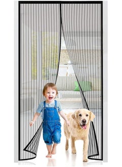 NIBEMINENT Magnetic Closure Heavy Duty Mesh Screen Doors With Magnets Multicolor 100x210cm  - Image 1