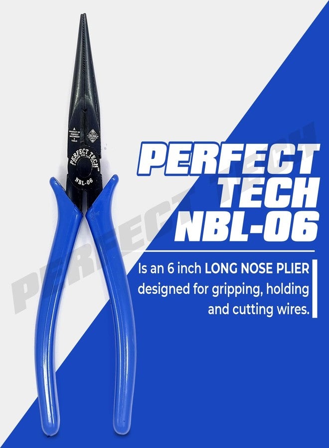 PERFECT TECH Long Nose 6 Inch(NBL-06) | Combination Cutting Plier Tool Kit | Anti-Rust Black Finish | For Holding And Cutting Wires | Industrial & Mechanical Tools | Tools For Electrical Repairs - Image 2