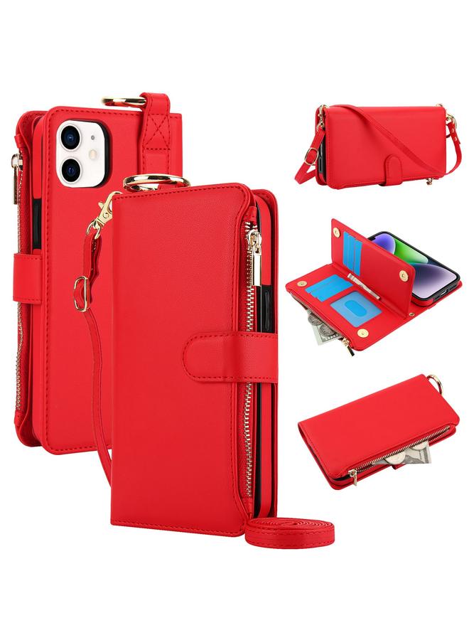 Zaboon Case For iPhone 11 Crossbody Ring Multifunctional Wallet Leather Phone Case - Image 1