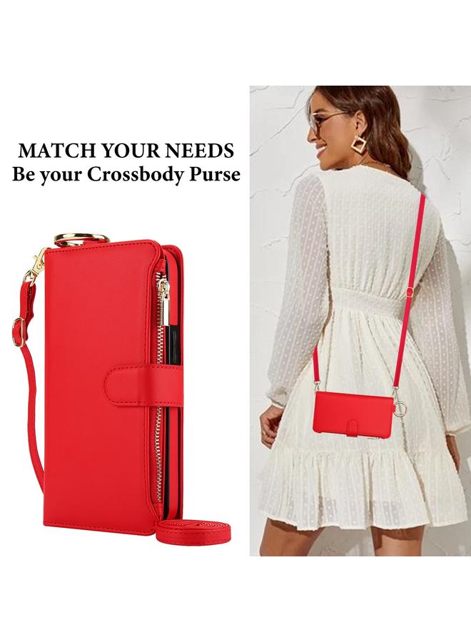 Zaboon Case For iPhone 11 Crossbody Ring Multifunctional Wallet Leather Phone Case - Image 5