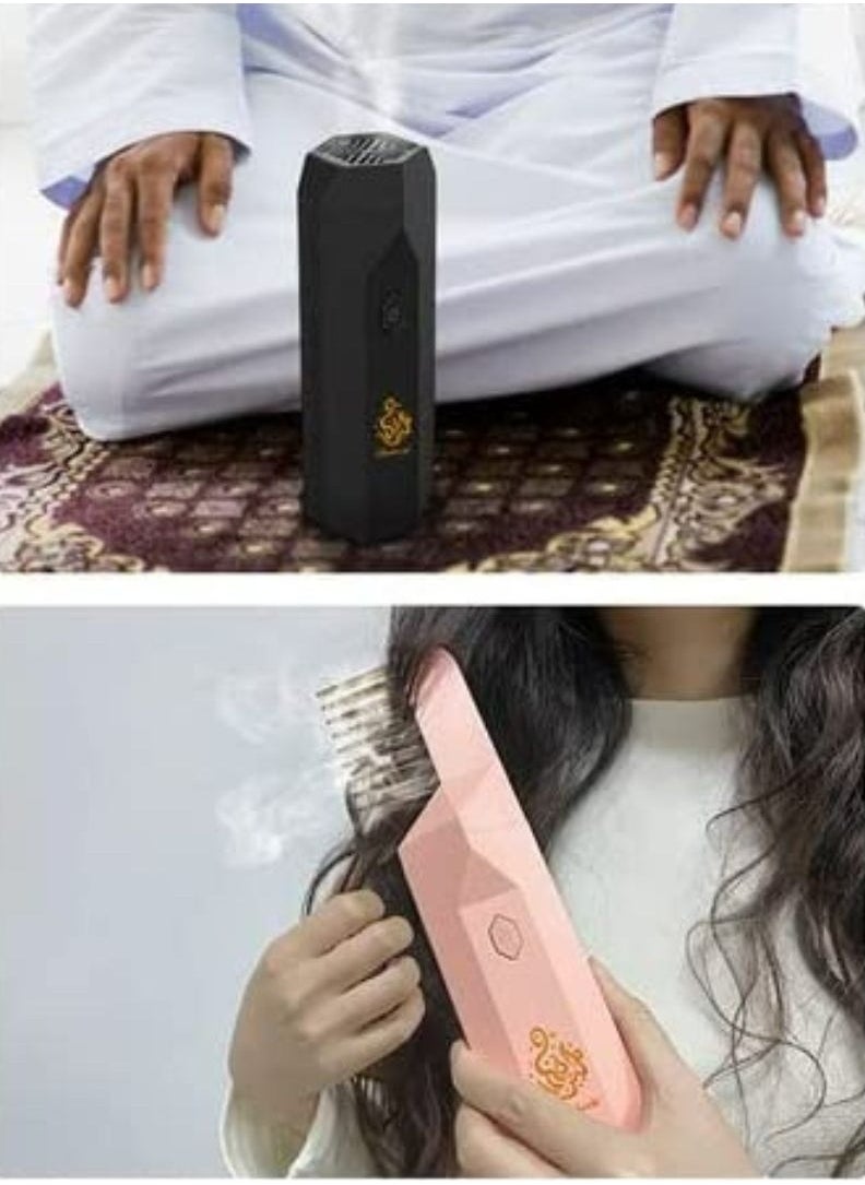 Bukhoor USB Rechargeable Comb Electric Bakhoor Luxury Incense Burner B26 PINK  - Image 2