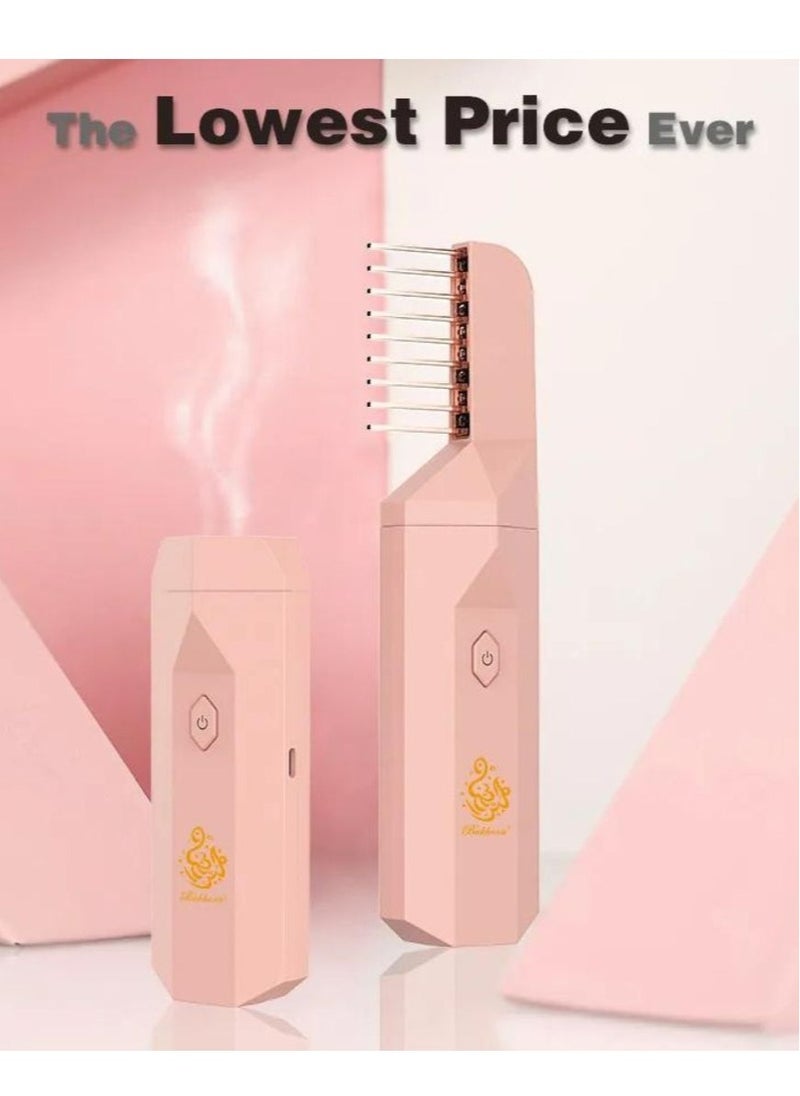 Bukhoor USB Rechargeable Comb Electric Bakhoor Luxury Incense Burner B26 PINK  - Image 3