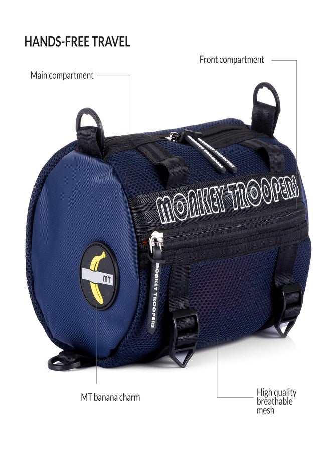 MONKEY TROOPERS Webster Crossbody, Sling Bag for Men Women Latest Boys Girls, Premium Stitching, Branded Zippers, Water resistant, Hiking, Travelling, Gym, Outdoor, Lightweight & Tough (Navy Blue) - Image 2