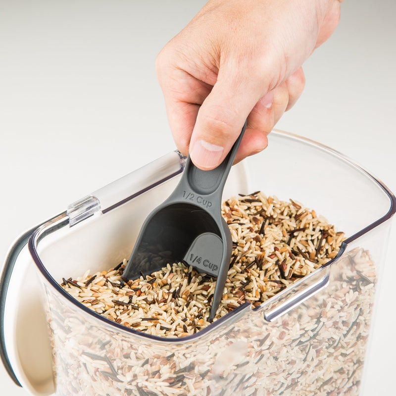 Progressive PrepWorks PKS-120 Plastic 2.5-Quart ProKeeper Grain Storage Container with Hinged Lid, 1 Piece, Clear and Black - Image 3