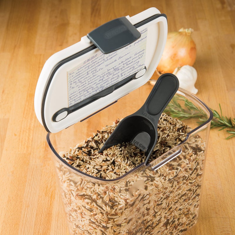 Progressive PrepWorks PKS-120 Plastic 2.5-Quart ProKeeper Grain Storage Container with Hinged Lid, 1 Piece, Clear and Black - Image 5