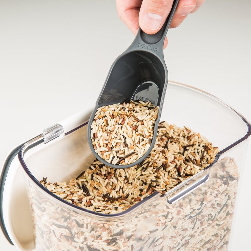 Progressive PrepWorks PKS-120 Plastic 2.5-Quart ProKeeper Grain Storage Container with Hinged Lid, 1 Piece, Clear and Black - Image 4