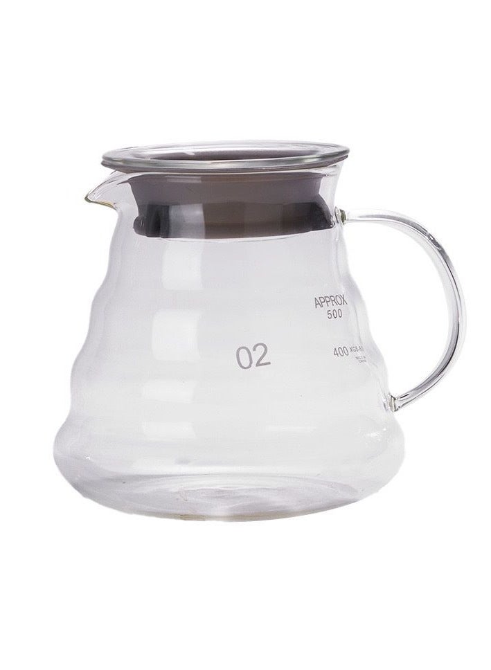 طقم تقطير v60 الة قهوة مكونة من قمع زجاجي وسيرفر زجاجي وعاء قهوة بلون الشفّاف بسعة 600 مل - Image 3