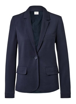 Tchibo Women Regular Fit Solid Blazer, Navy Blue  - Image 2