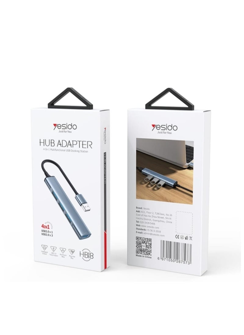 Yesido HUB Adapter 4 in 1 Multifunctional USB Docking station  - Image 2