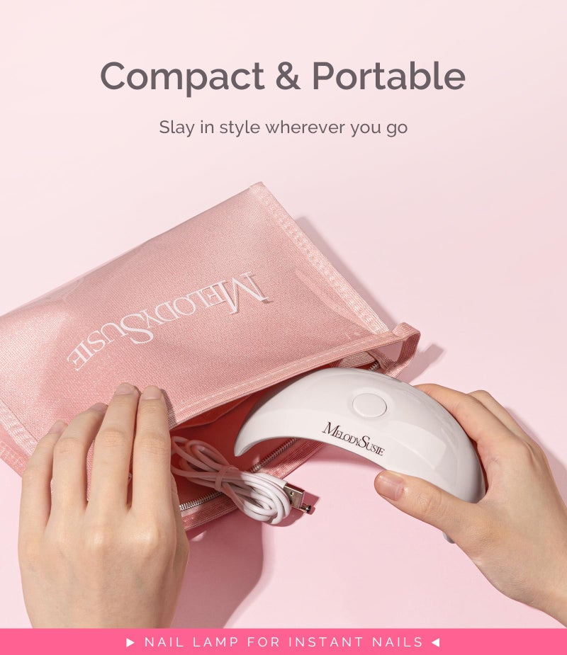 MelodySusie Pocket-Sized LED UV Nail Lamp with Ultra-Lightweight Design, P-ART04 UV Light Cures All Soft Gels at Home, Especially Instant Nails, Semi-Cured Gel, Base Coat & Top Coat (White) - Image 4