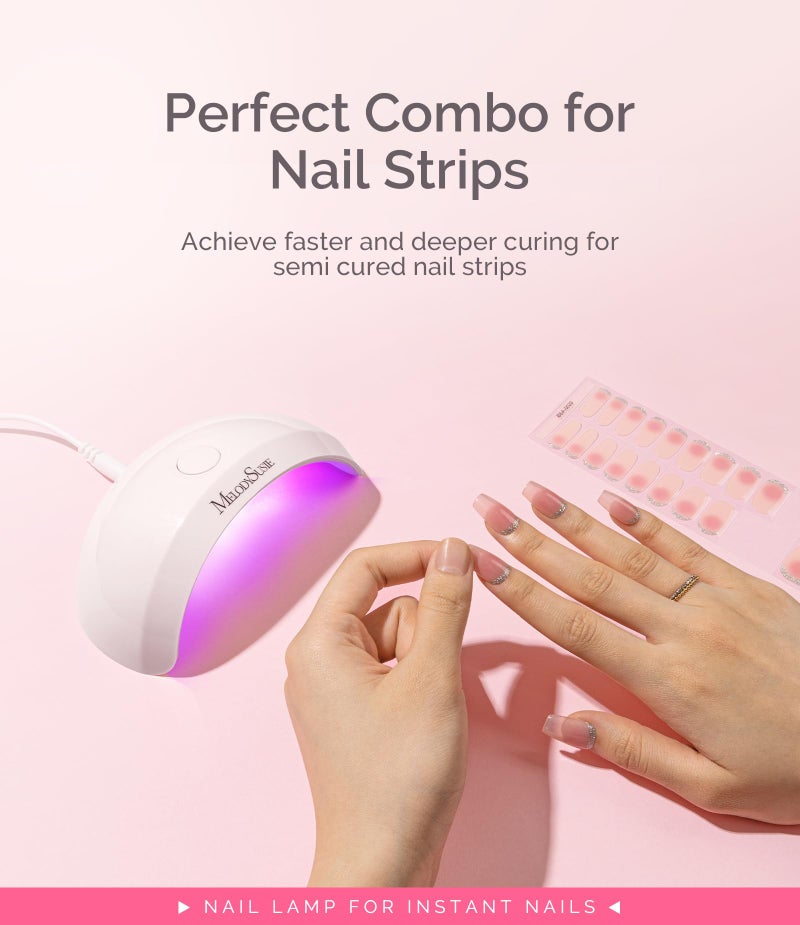 MelodySusie Pocket-Sized LED UV Nail Lamp with Ultra-Lightweight Design, P-ART04 UV Light Cures All Soft Gels at Home, Especially Instant Nails, Semi-Cured Gel, Base Coat & Top Coat (White) - Image 2