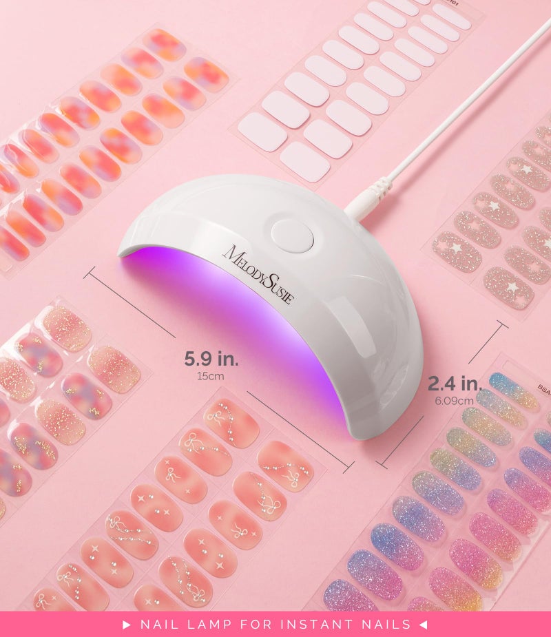 MelodySusie Pocket-Sized LED UV Nail Lamp with Ultra-Lightweight Design, P-ART04 UV Light Cures All Soft Gels at Home, Especially Instant Nails, Semi-Cured Gel, Base Coat & Top Coat (White) - Image 5