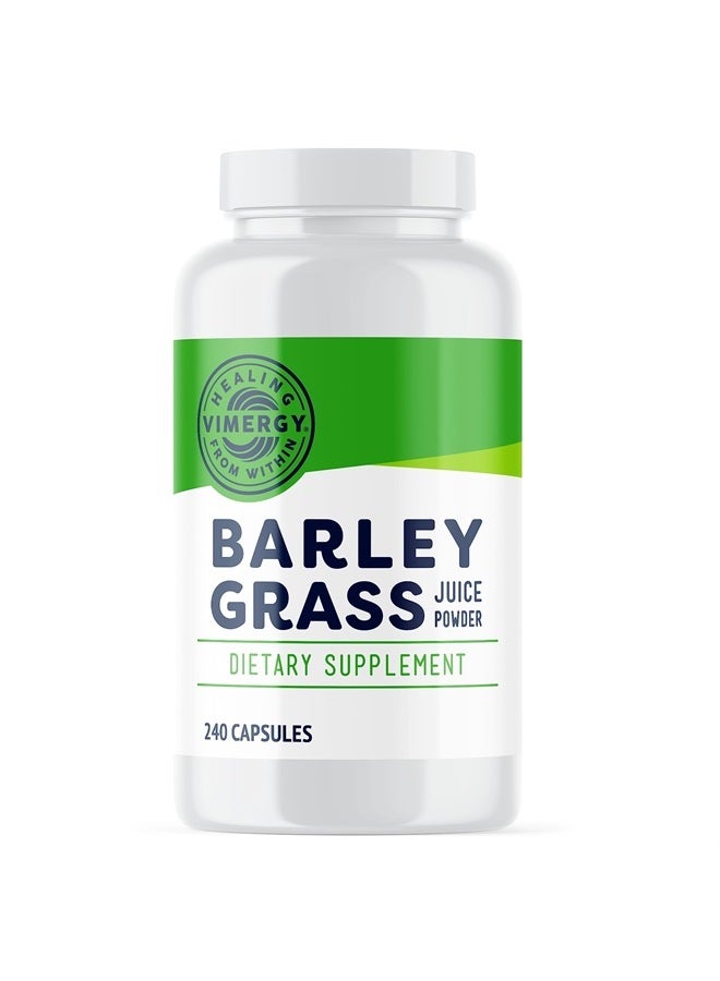 Vimergy Barley Grass Capsules, 30 Servings – Source of antioxidant - Contains Iron, Vitamin C, & Vitamin E – Non-GMO, Gluten-Free, Soy-Free, Vegan & Paleo – Daily Greens Booster (240 ct) - Image 1