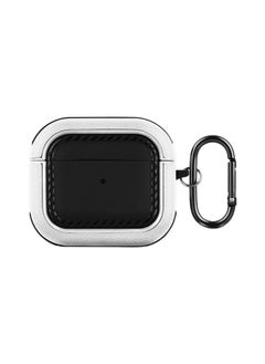 Suitable For Airpods 3rd Generation Bluetooth Headset Protective Cover For Apple Pro2 Pure Color Leather Pattern Soft Shell Simple Anti-fall Export-Color:Leather Texture Soft Shell-black + White (with Packaging Box)-Applicable Models:Airpods 3rd Generation Headphone Cover