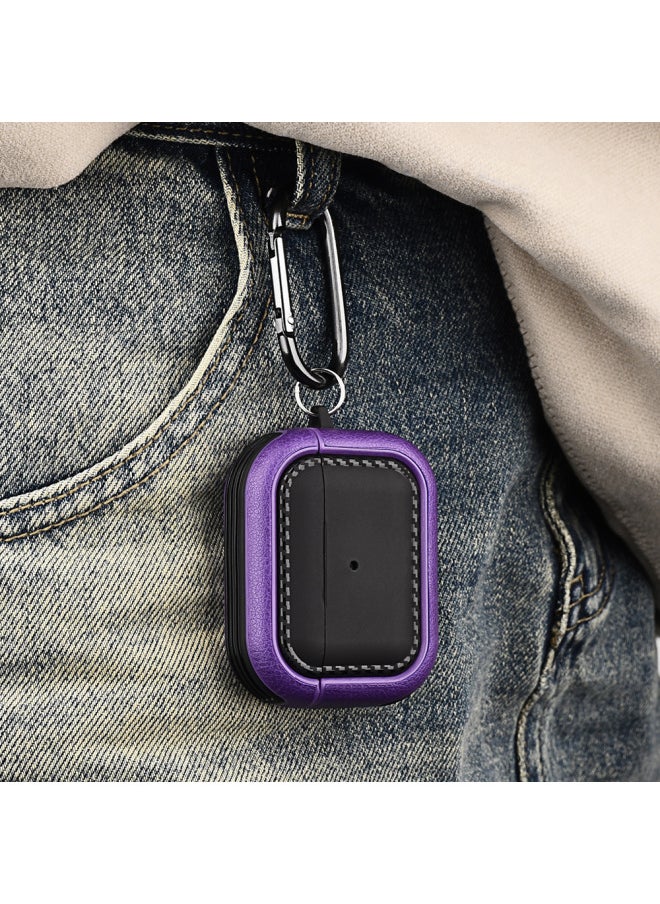 Generic - Suitable For Airpods 3rd Generation Bluetooth Headset Protective Cover For Apple Pro2 Pure Color Leather Pattern Soft Shell Simple Anti-fall Export-Color:Leather Texture Soft Shell-black + White (with Packaging Box)-Applicable Models:Airpods 3rd Generation Headphone Cover - Image 1