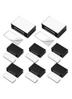 Excefore Cabinet Magnetic Catch Adhesive, 8 Pack Magnetic Door Catch Strong Cabinet Door Magnet Latch Kitchen Magnetic Latch for Cupboard Magnetic Closure Closet Door Closing for Drawer Black  - Image 1