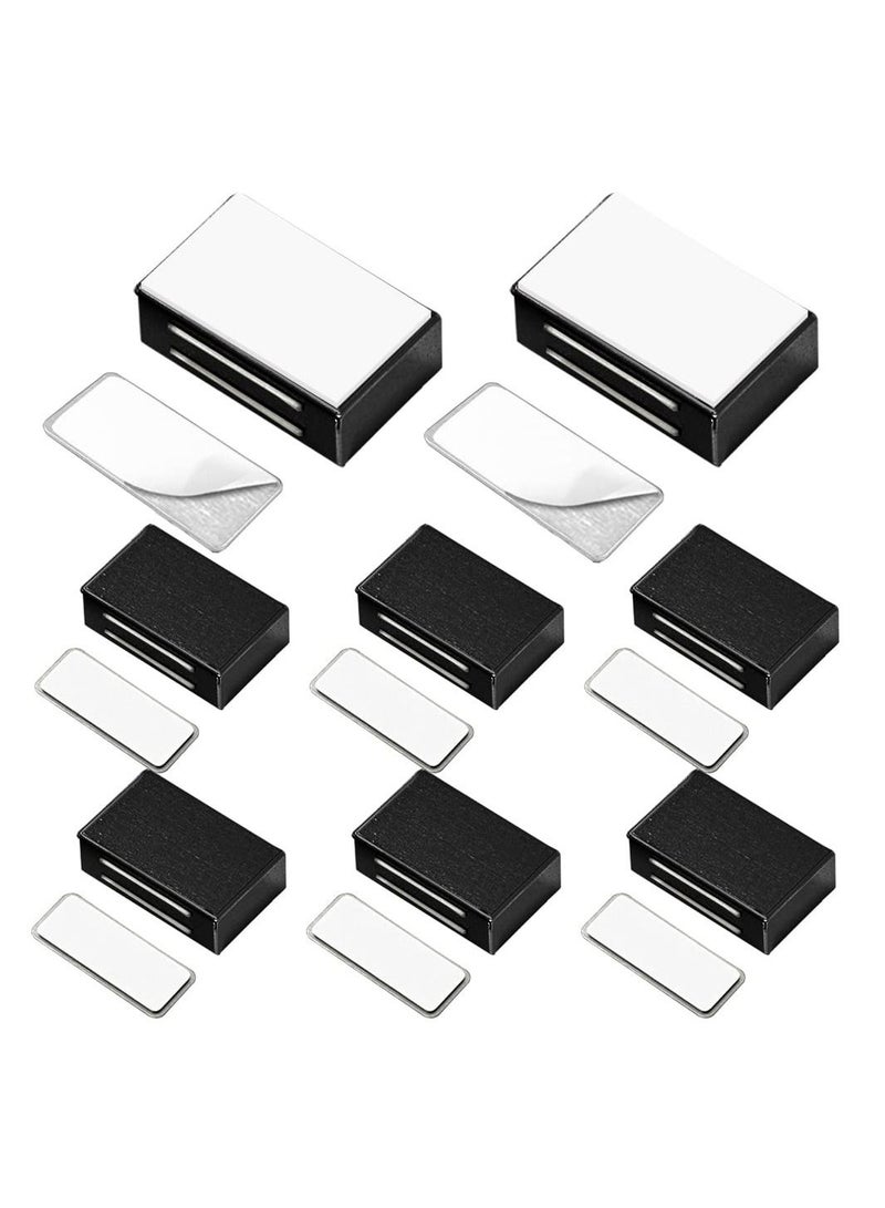 Excefore Cabinet Magnetic Catch Adhesive, 8 Pack Magnetic Door Catch Strong Cabinet Door Magnet Latch Kitchen Magnetic Latch for Cupboard Magnetic Closure Closet Door Closing for Drawer Black  - Image 1