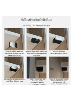 Excefore Cabinet Magnetic Catch Adhesive, 8 Pack Magnetic Door Catch Strong Cabinet Door Magnet Latch Kitchen Magnetic Latch for Cupboard Magnetic Closure Closet Door Closing for Drawer Black  - Image 4