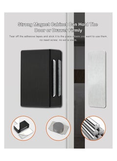 Excefore Cabinet Magnetic Catch Adhesive, 8 Pack Magnetic Door Catch Strong Cabinet Door Magnet Latch Kitchen Magnetic Latch for Cupboard Magnetic Closure Closet Door Closing for Drawer Black  - Image 2