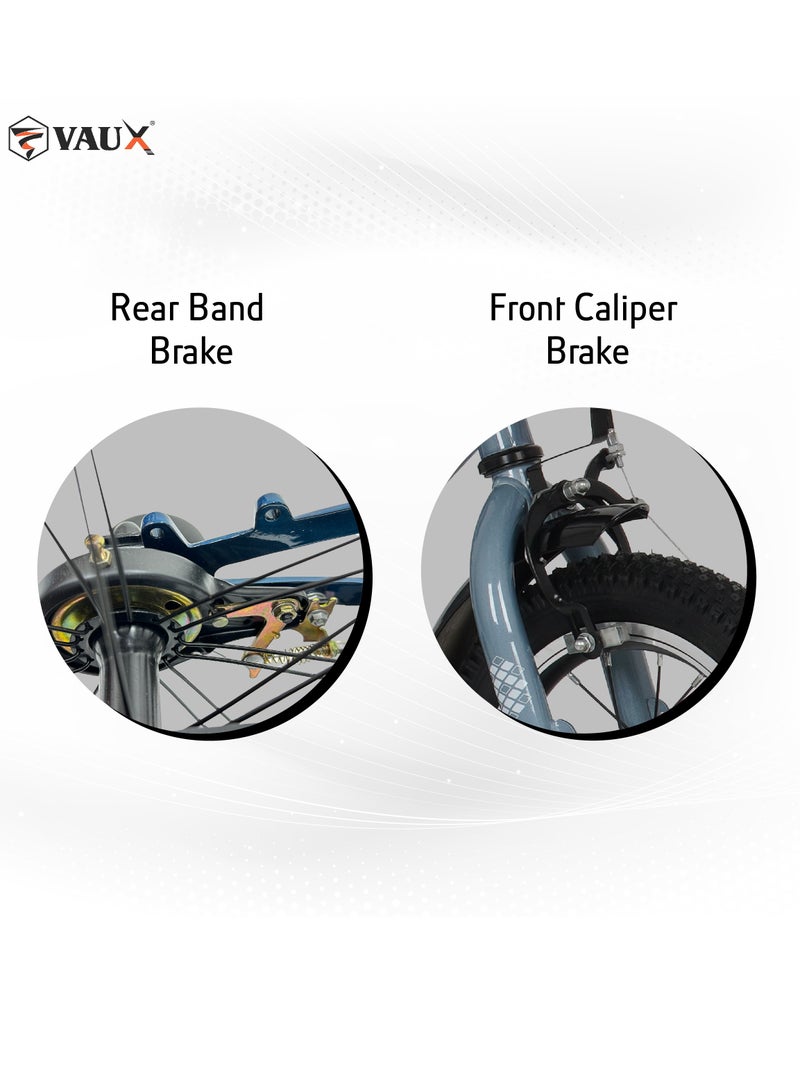 Vaux Royal Road Bike || 14 Inch || For Kids || Adjustable Seat || Silver - Image 4