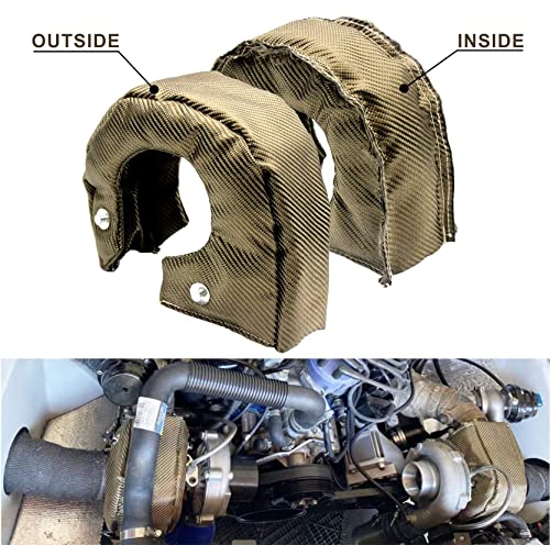 Ummickl Titanium Turbo Blanket Heat Shield Cover Turbocharger Cover Heat Shield Barrier Fiber Turbo Blanket for T3 T25 T28 GT25 GT28 GT30 GT32 GT35 CT26 Turbocharger Cover Wrap with Locking Springs - Image 5
