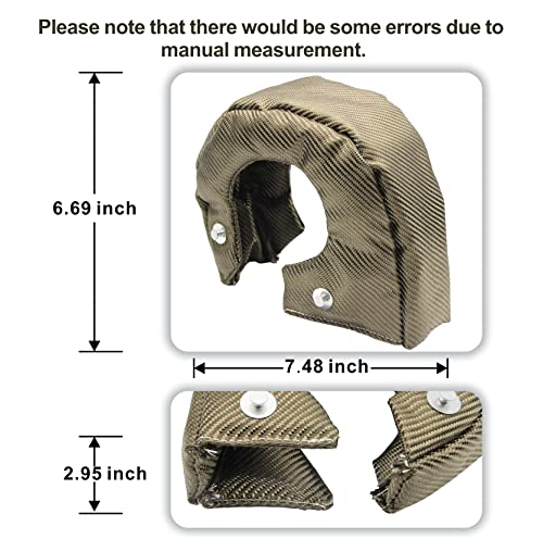 Ummickl Titanium Turbo Blanket Heat Shield Cover Turbocharger Cover Heat Shield Barrier Fiber Turbo Blanket for T3 T25 T28 GT25 GT28 GT30 GT32 GT35 CT26 Turbocharger Cover Wrap with Locking Springs - Image 4