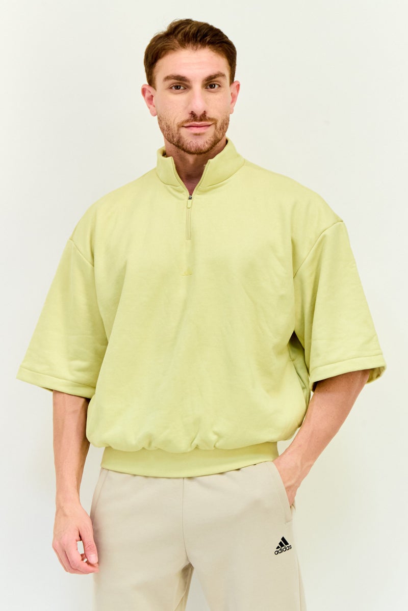 Adidas Men Sportswear Fit Short Sleeve Outdoor Sweatshirt, Light Green  - Image 1
