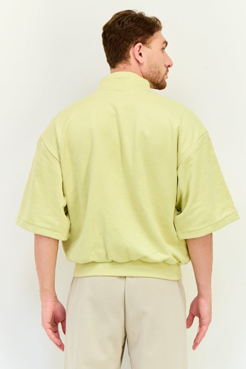 Adidas Men Sportswear Fit Short Sleeve Outdoor Sweatshirt, Light Green  - Image 3