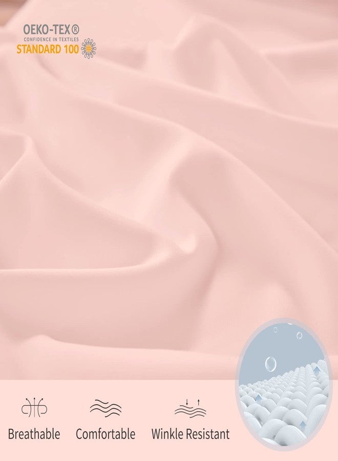 YIYEA Pillow Cases Standard Size Set of 4, Ultra Soft Double Brushed Microfiber Embroidered Pillowcases, Envelope Closure, Shrinkage and Fade Resistant Pillow Covers, 20"x26", Pink - Image 3