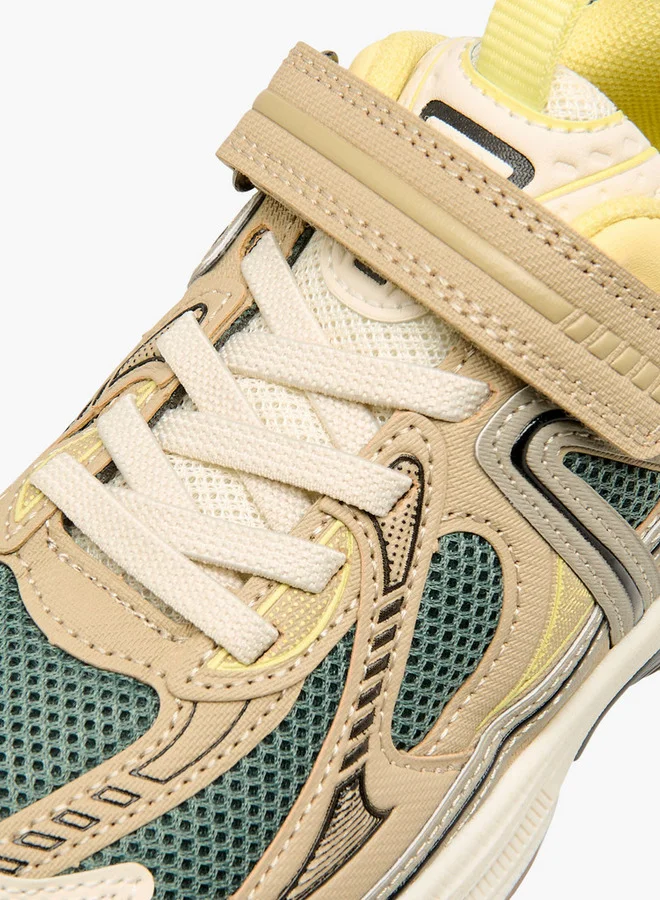 Mister Duchini Panelled Sneakers with Hook and Loop Closure