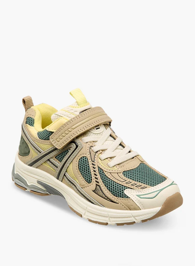 Mister Duchini Panelled Sneakers with Hook and Loop Closure