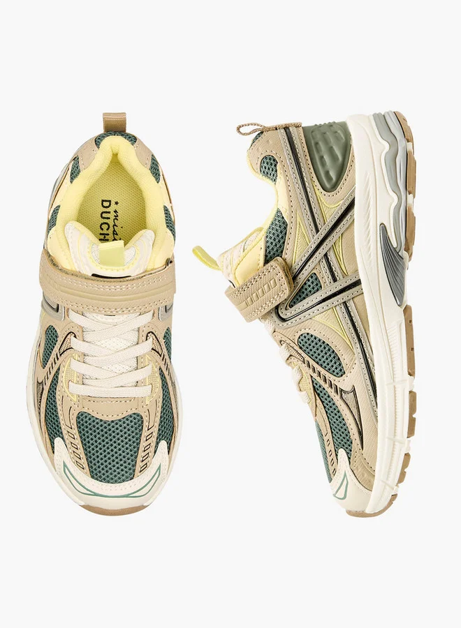 Mister Duchini Panelled Sneakers with Hook and Loop Closure