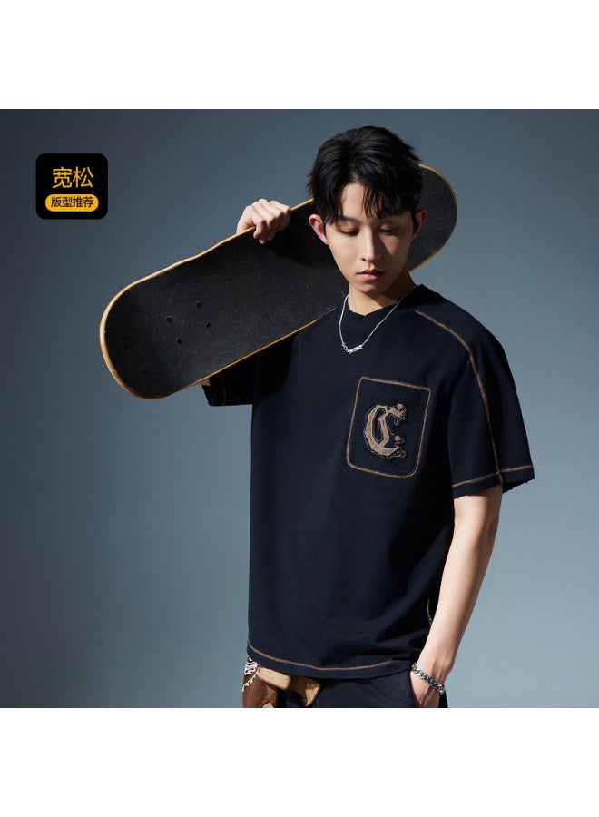 Cabbeen Short Sleeve Men's T-shirt Creative Graffiti Logo Casual Summer Short Sleeve T-shirt Men's Clothing - Image 4