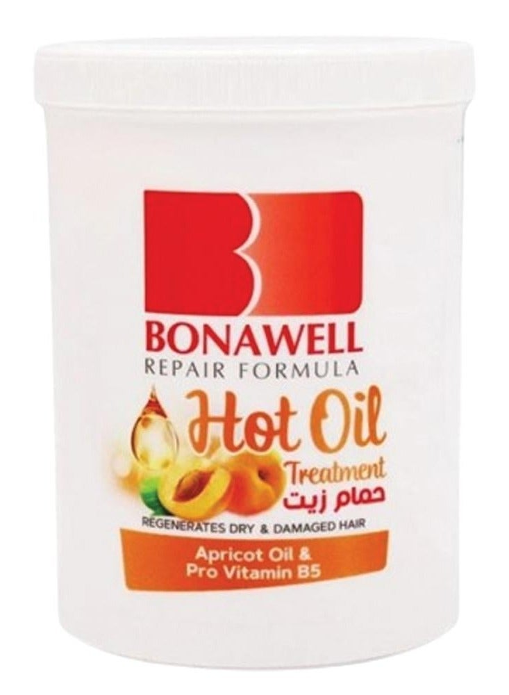 Bonawell Oil Bath 810 ml for dry and Damaged Hair With Apricot Oil and Pro Vitamin B5 for Freshness and Radiant Shine