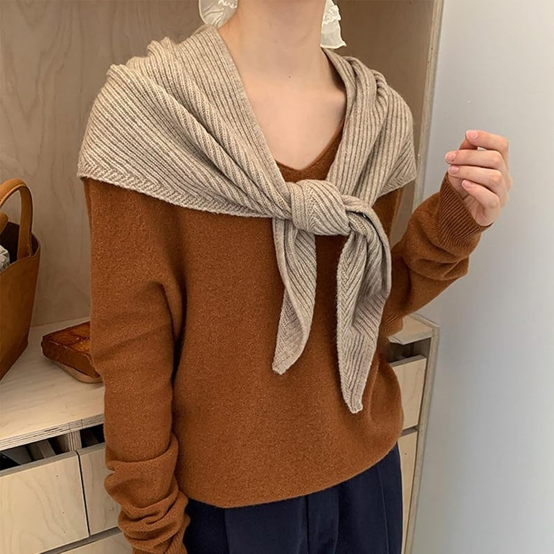 Blue Crosses Knit Triangle Scarf Super Soft Acrylic Thermal Winter Accessory Lightweight Foldable - Image 4