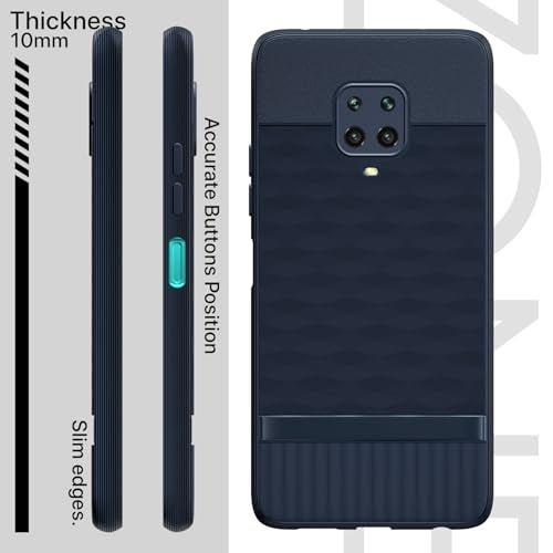 Pikkme Back Cover for Redmi Note 10 Lite/Note 9 Pro/Pro Max/Poco M2 Pro Camera Protection 3D Hexa Cube Design Silicone Protective Bumper Case (Blue) - Image 3