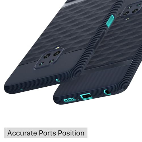 Pikkme Back Cover for Redmi Note 10 Lite/Note 9 Pro/Pro Max/Poco M2 Pro Camera Protection 3D Hexa Cube Design Silicone Protective Bumper Case (Blue) - Image 4