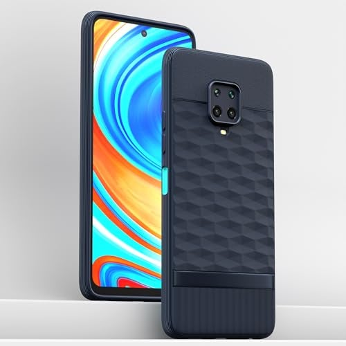 Pikkme Back Cover for Redmi Note 10 Lite/Note 9 Pro/Pro Max/Poco M2 Pro Camera Protection 3D Hexa Cube Design Silicone Protective Bumper Case (Blue) - Image 2
