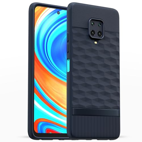 Pikkme Back Cover for Redmi Note 10 Lite/Note 9 Pro/Pro Max/Poco M2 Pro Camera Protection 3D Hexa Cube Design Silicone Protective Bumper Case (Blue) - Image 1