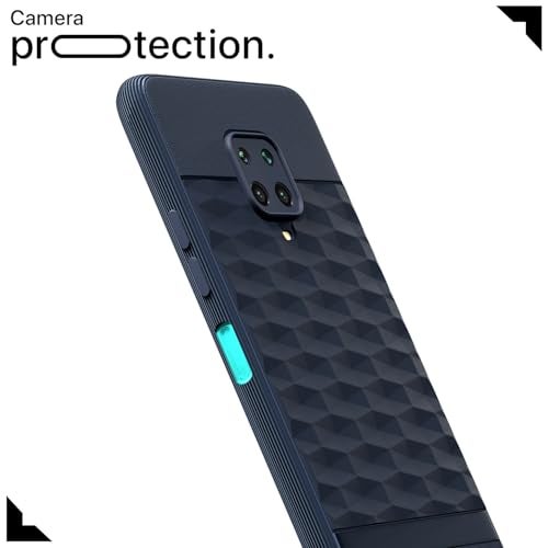 Pikkme Back Cover for Redmi Note 10 Lite/Note 9 Pro/Pro Max/Poco M2 Pro Camera Protection 3D Hexa Cube Design Silicone Protective Bumper Case (Blue) - Image 5