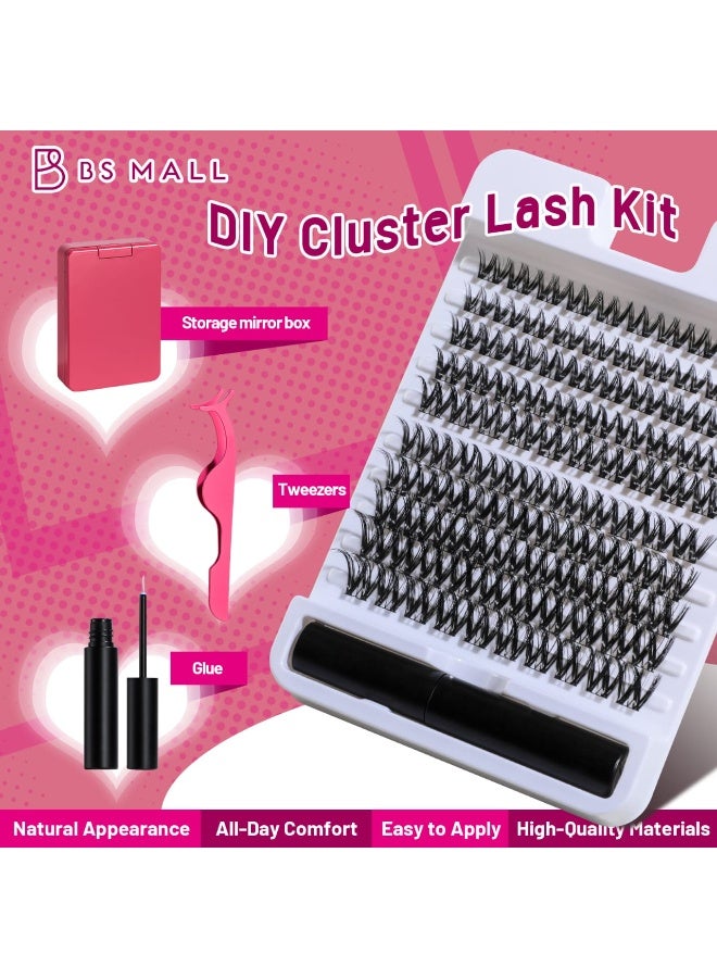 BS مول مجموعة رموش، 10 أزواج من ملاقط الرموش، مجموعة تمديد الرموش، حامل رموش مكياج، مجموعة علبة مرآة - Image 5