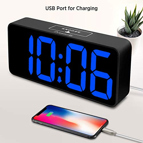 DreamSky Large Digital Alarm Clock Big Numbers for Seniors & Visually Impaired, 9 Inches Electric Clocks for Bedroom, Jumbo Display Fully Dimmable Brightness, USB Ports, Adjustable Alarm Volume - Image 5