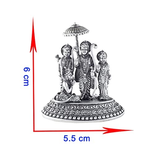 PRD CARATCAFE Ram Darbar Idol Solid Silver 925 Statue for Car Dash Board & Home Pooja Antique Look 6 x 5.5 Cm Approx - Image 5