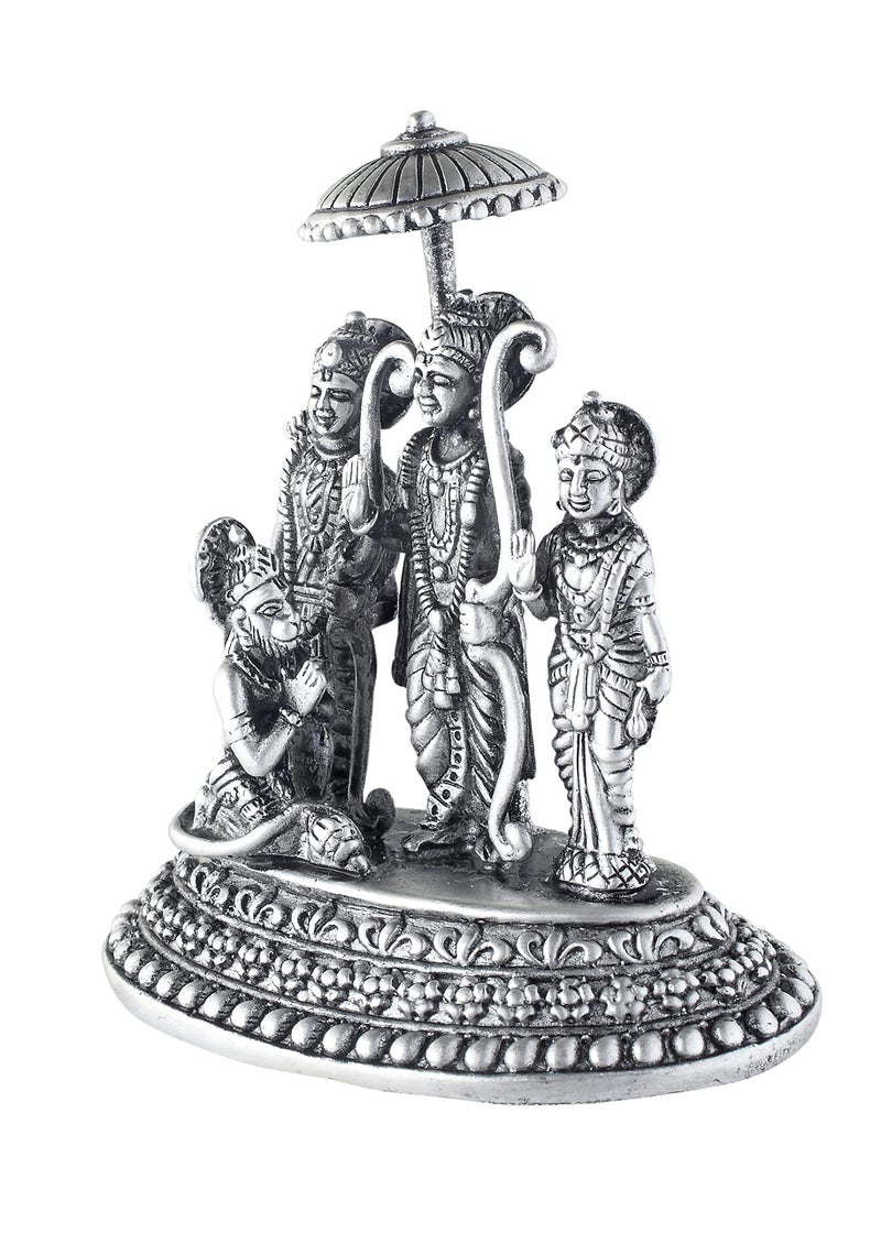 PRD CARATCAFE Ram Darbar Idol Solid Silver 925 Statue for Car Dash Board & Home Pooja Antique Look 6 x 5.5 Cm Approx - Image 3