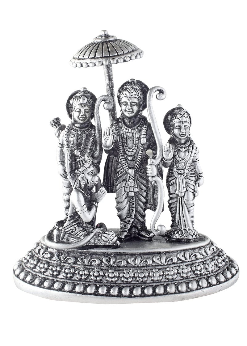 PRD CARATCAFE Ram Darbar Idol Solid Silver 925 Statue for Car Dash Board & Home Pooja Antique Look 6 x 5.5 Cm Approx - Image 1