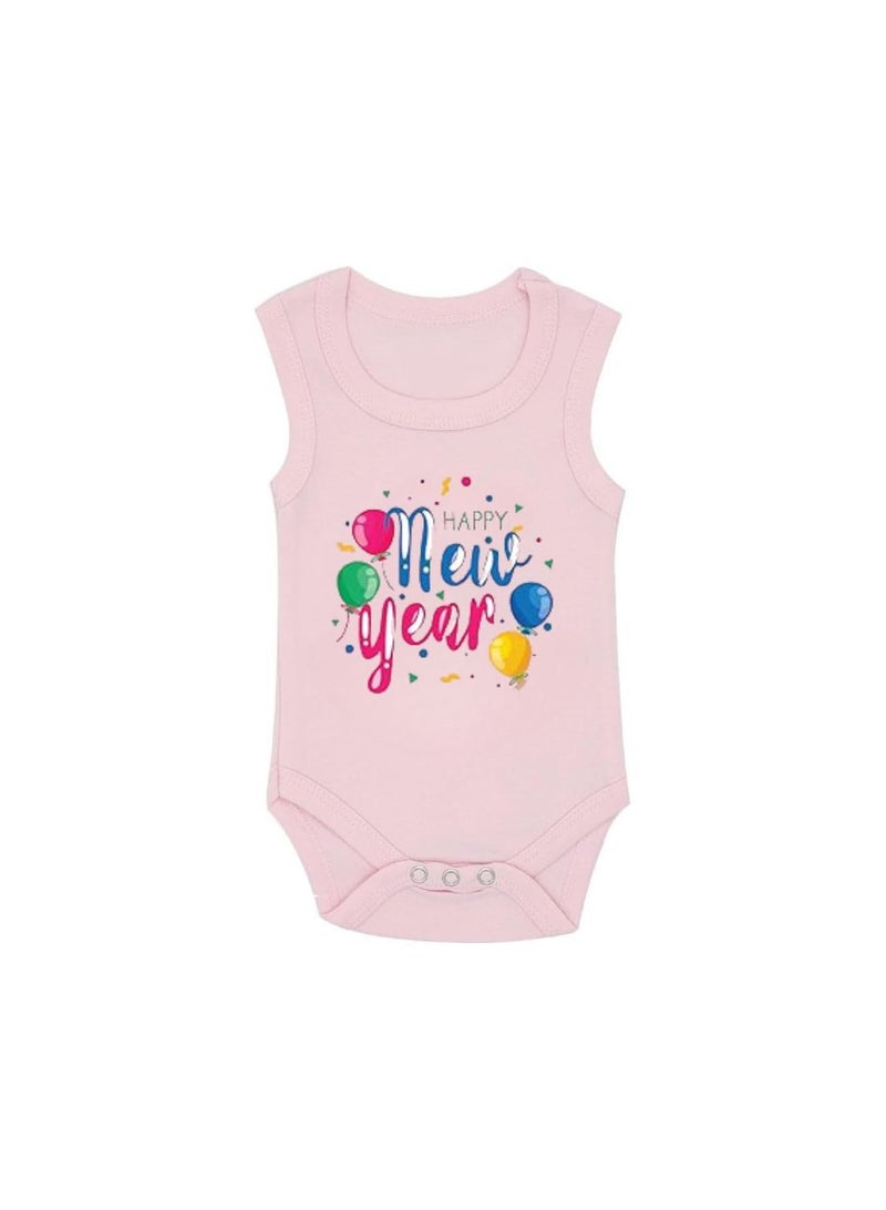 PRINTSHOP4ME Happy New Year Baby Romper-Sleeve Less-Unisex Soft Cotton Baby Bodysuit For New Year-Gift For Newborn Baby And Toddlers-Baby's New Year's Outfit  - Image 1