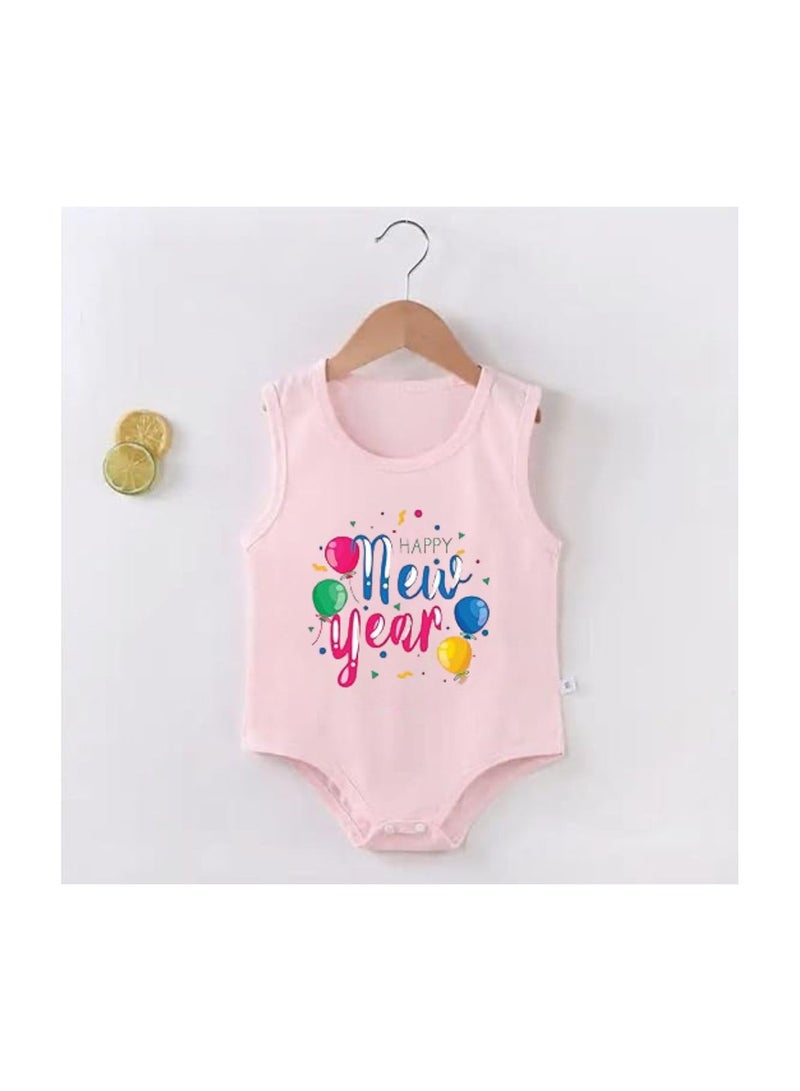 PRINTSHOP4ME Happy New Year Baby Romper-Sleeve Less-Unisex Soft Cotton Baby Bodysuit For New Year-Gift For Newborn Baby And Toddlers-Baby's New Year's Outfit  - Image 2
