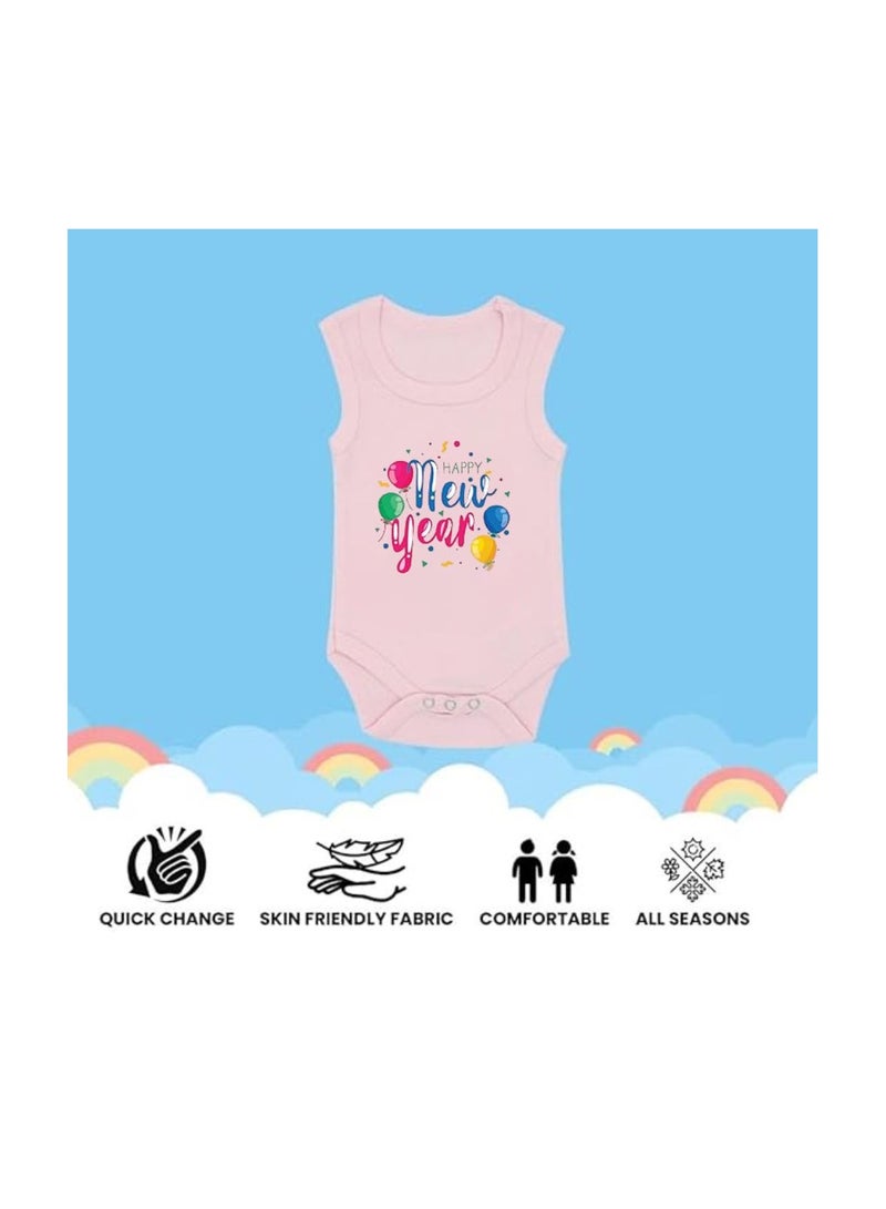 PRINTSHOP4ME Happy New Year Baby Romper-Sleeve Less-Unisex Soft Cotton Baby Bodysuit For New Year-Gift For Newborn Baby And Toddlers-Baby's New Year's Outfit  - Image 4