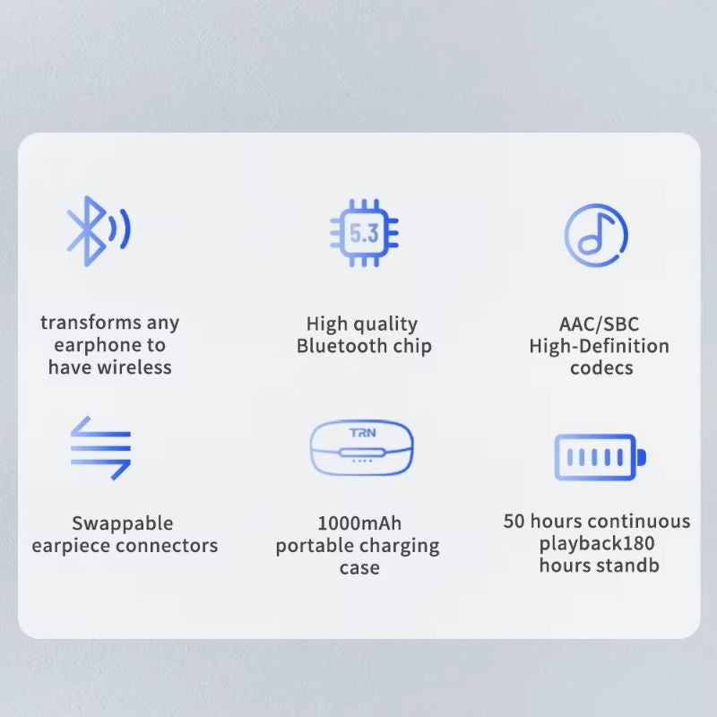 TRN Bt20 Pro Wireless Bluetooth 5.3 HiFi Ear Hook, Earphone Module Upgrade Cable, Detachable 2Pin-S Type - Image 5